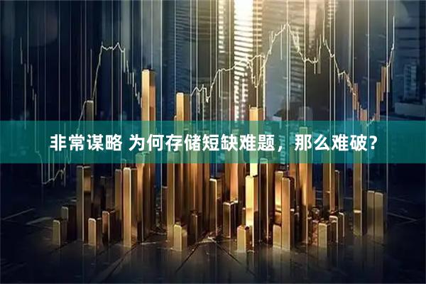 非常谋略 为何存储短缺难题，那么难破？